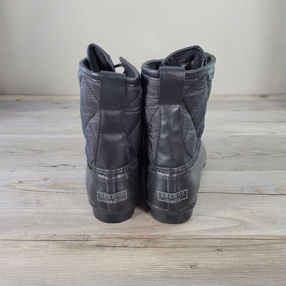 Sperry Black Saltwater Duck Boots Sz 8.5 - Picture 4 of 9